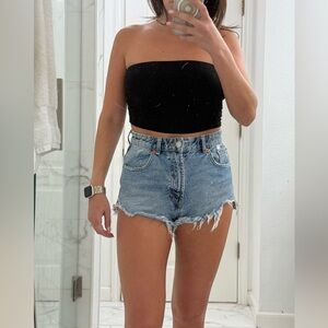 Zara High Rise Denim Shorts
